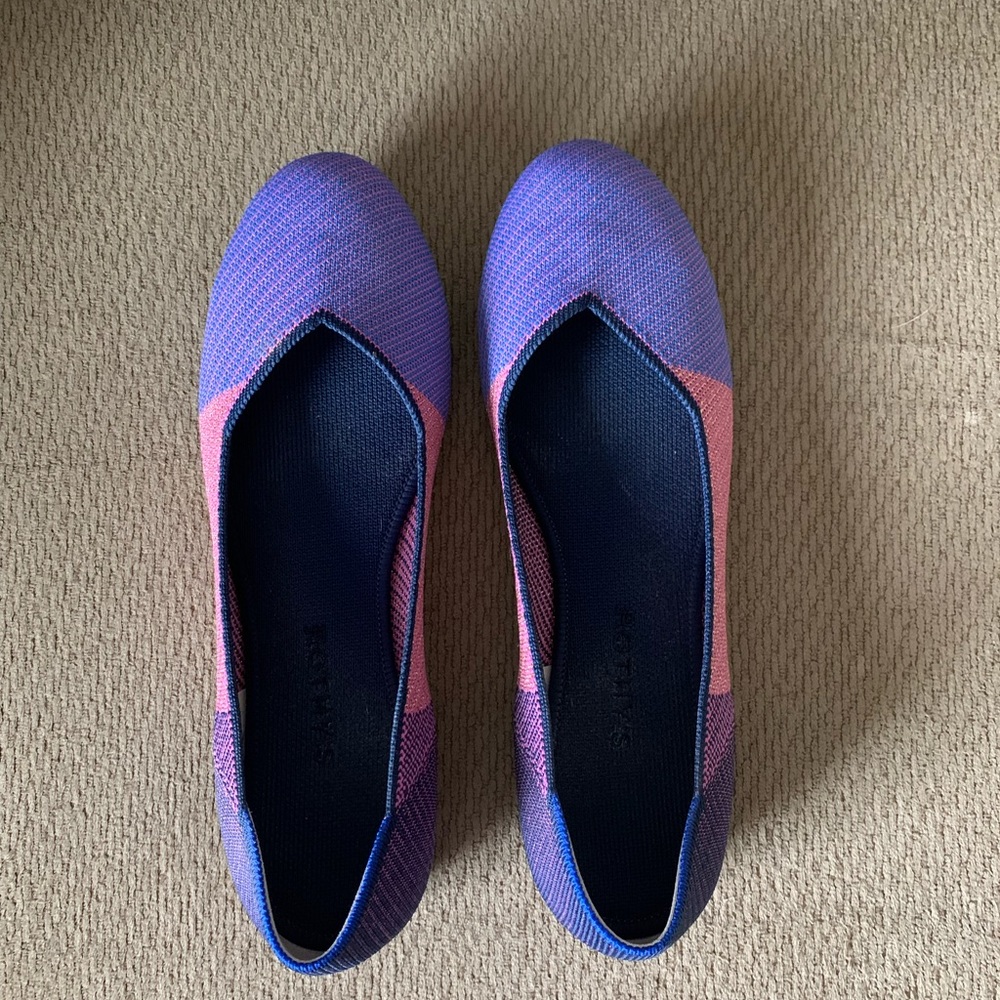 Rothy’s purple and pink flats